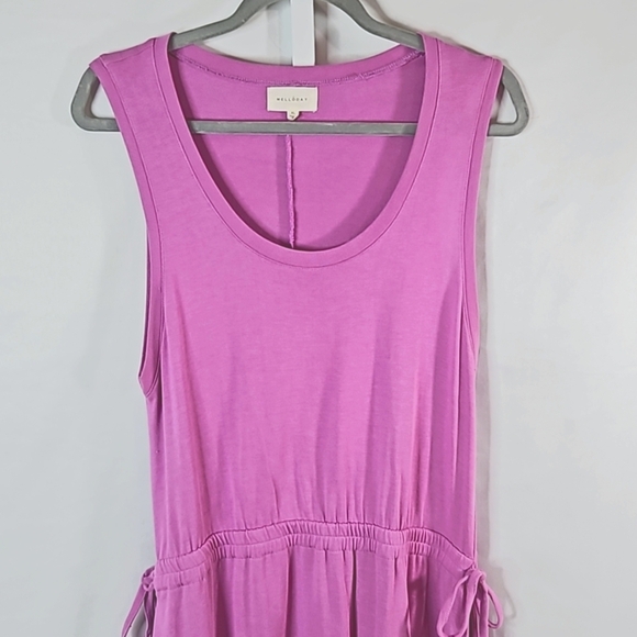 Melloday Pink Sleeveless Elastic Waist Midi Dress Size XL - Picture 4 of 9